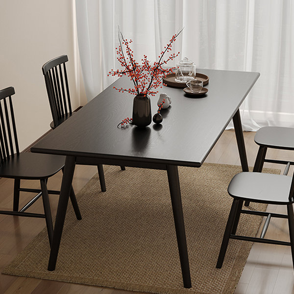 Corrigan Studio® Long black dining table Nordic home table table